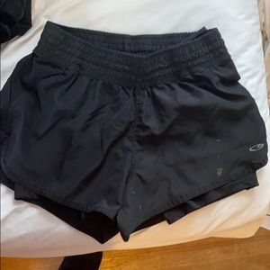 Black Champion athletic shorts with spandex